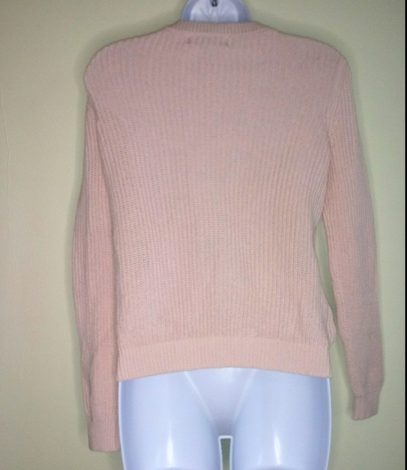 Light Pink Criss Cross Choker Neck Sweater - Picture 4 of 9